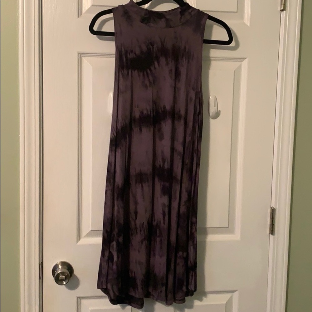 Tye dye dress L black and white flowy